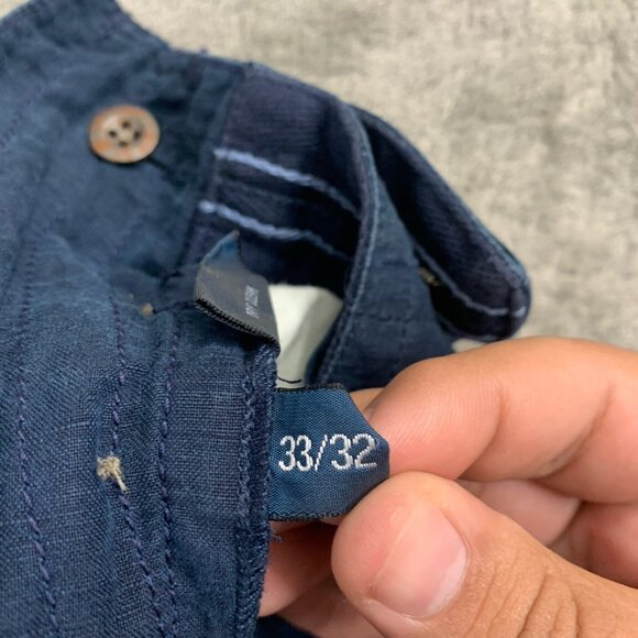 Polo Ralph Lauren Pants Mens 33x32” Blue Military Cargo Silk Linen Paratrooper - Picture 11 of 14